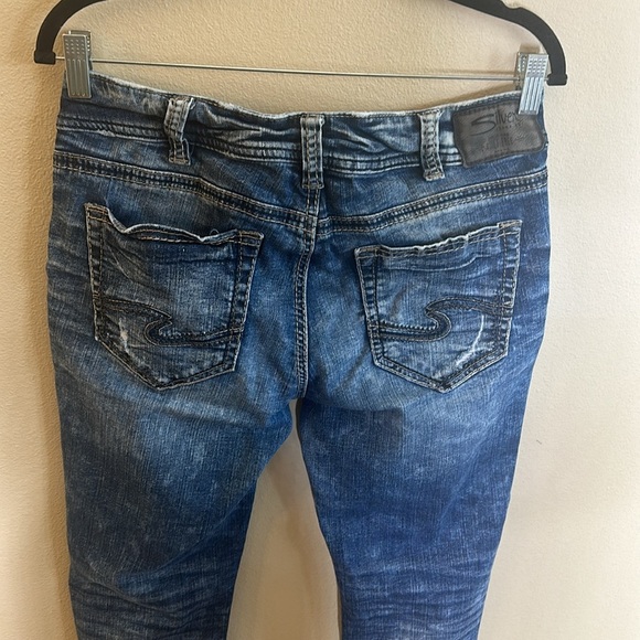Silver Suki Skinny Jeans Distressed Stretch Mid Rise Womens Size 30 - Picture 10 of 15